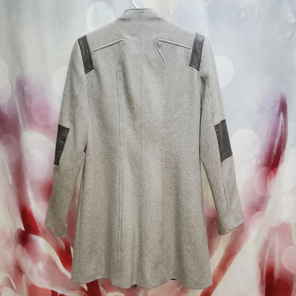 Calvin Klein Asymmetrical Wool & Leather Jacket - Picture 5 of 9